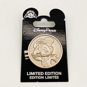 Disney Parks Captain Mickey Mouse Compass Pin. Hinged On Card. Never Removed.